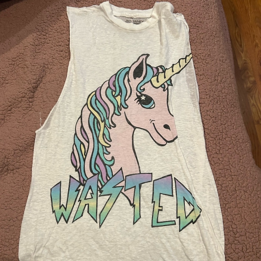 Jac Vanek wasted unicorn muscle tank sz s
